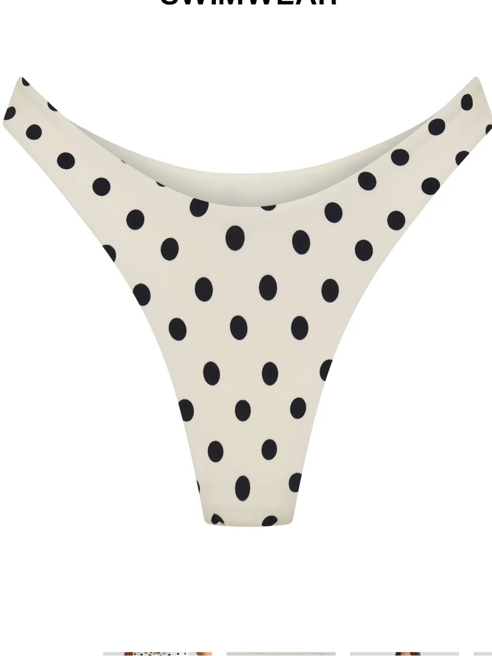 Vacay Swimwear Positano Bikini Bottom Ivory Polka Size Large NWT